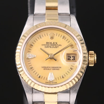 Rolex Datejust Factory Champagne Mother-of-Pearl Diamond Dial Wristwatch