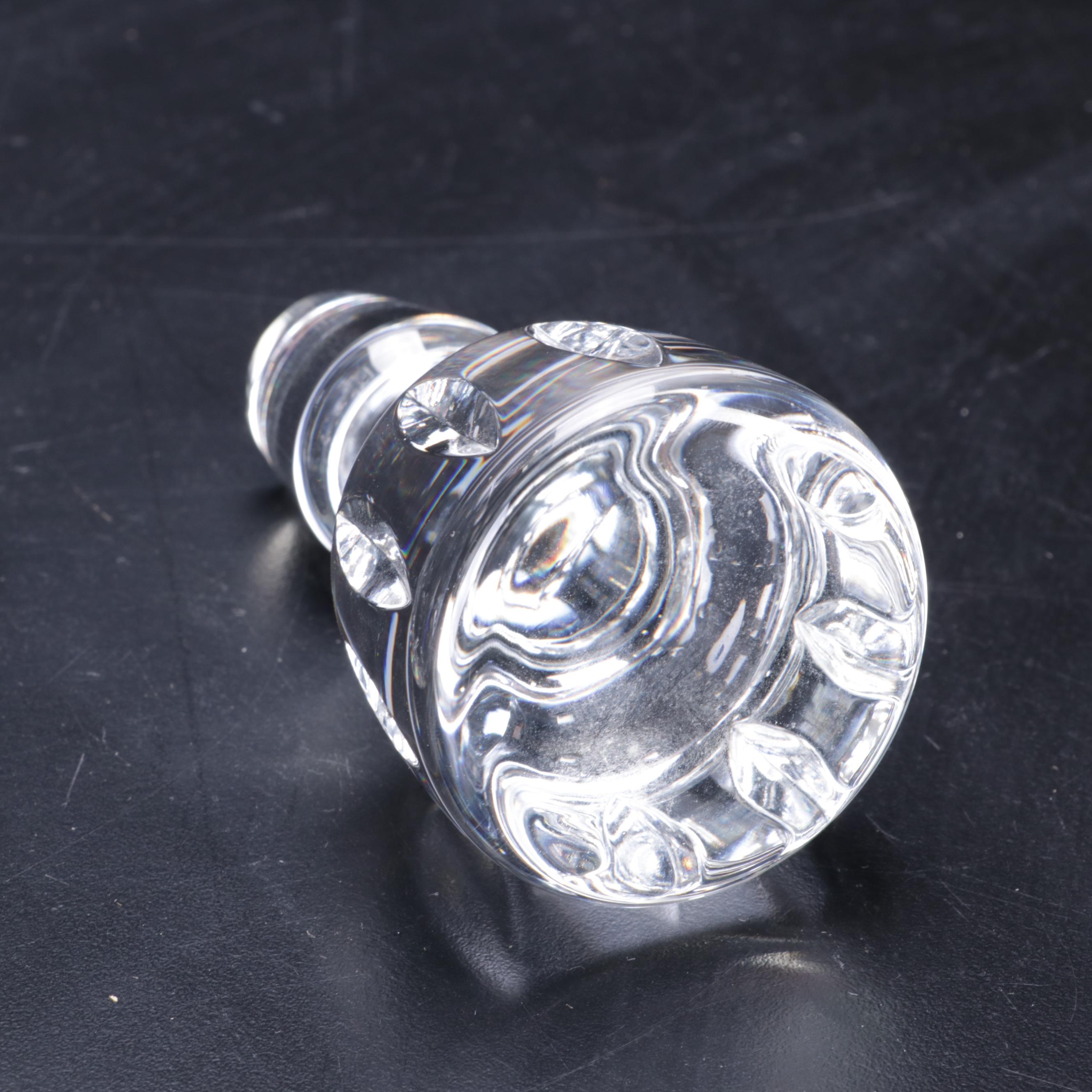 Swid Powell for Calvin Klein Stoneware Tray, Atlantis Crystal Decanter