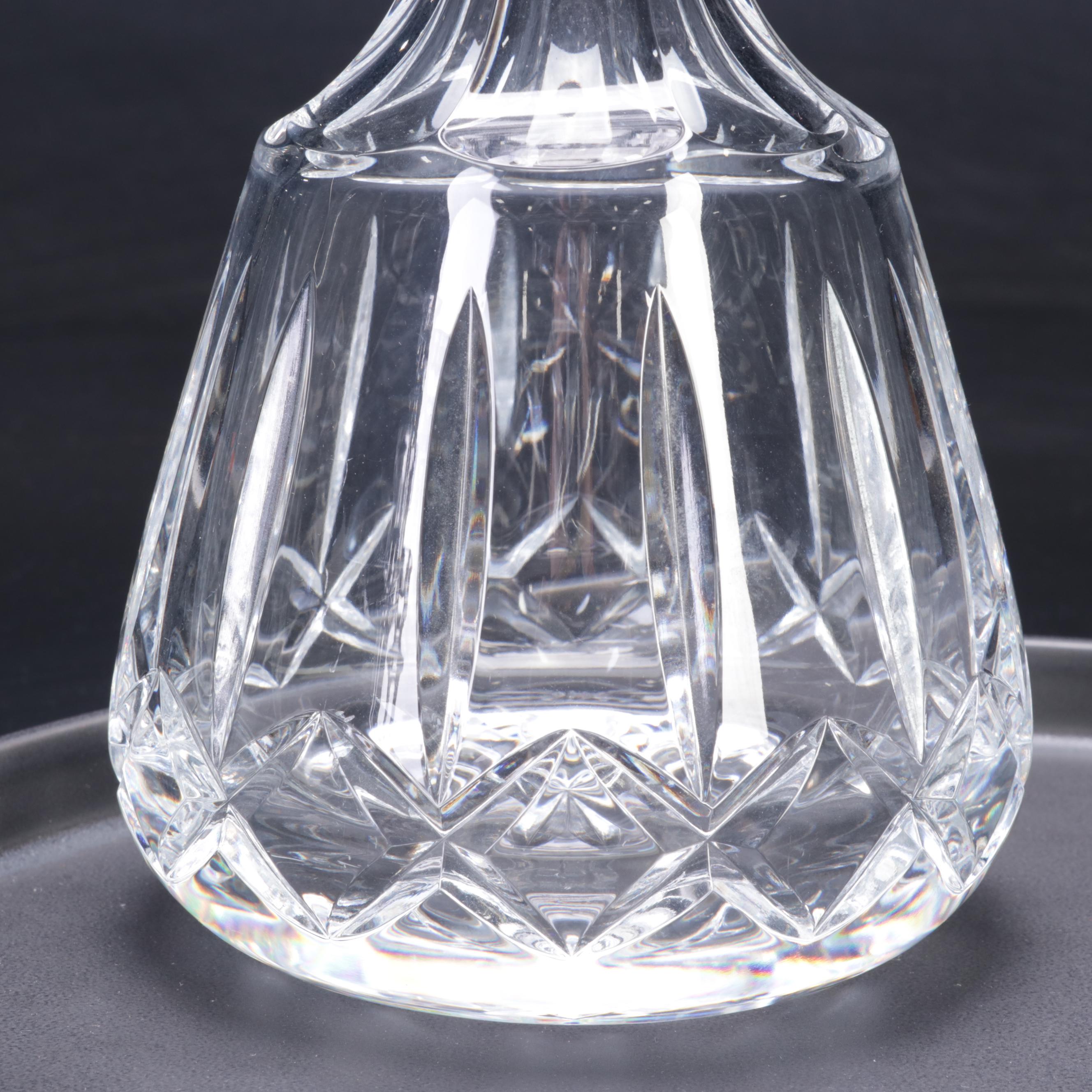 Swid Powell for Calvin Klein Stoneware Tray, Atlantis Crystal Decanter