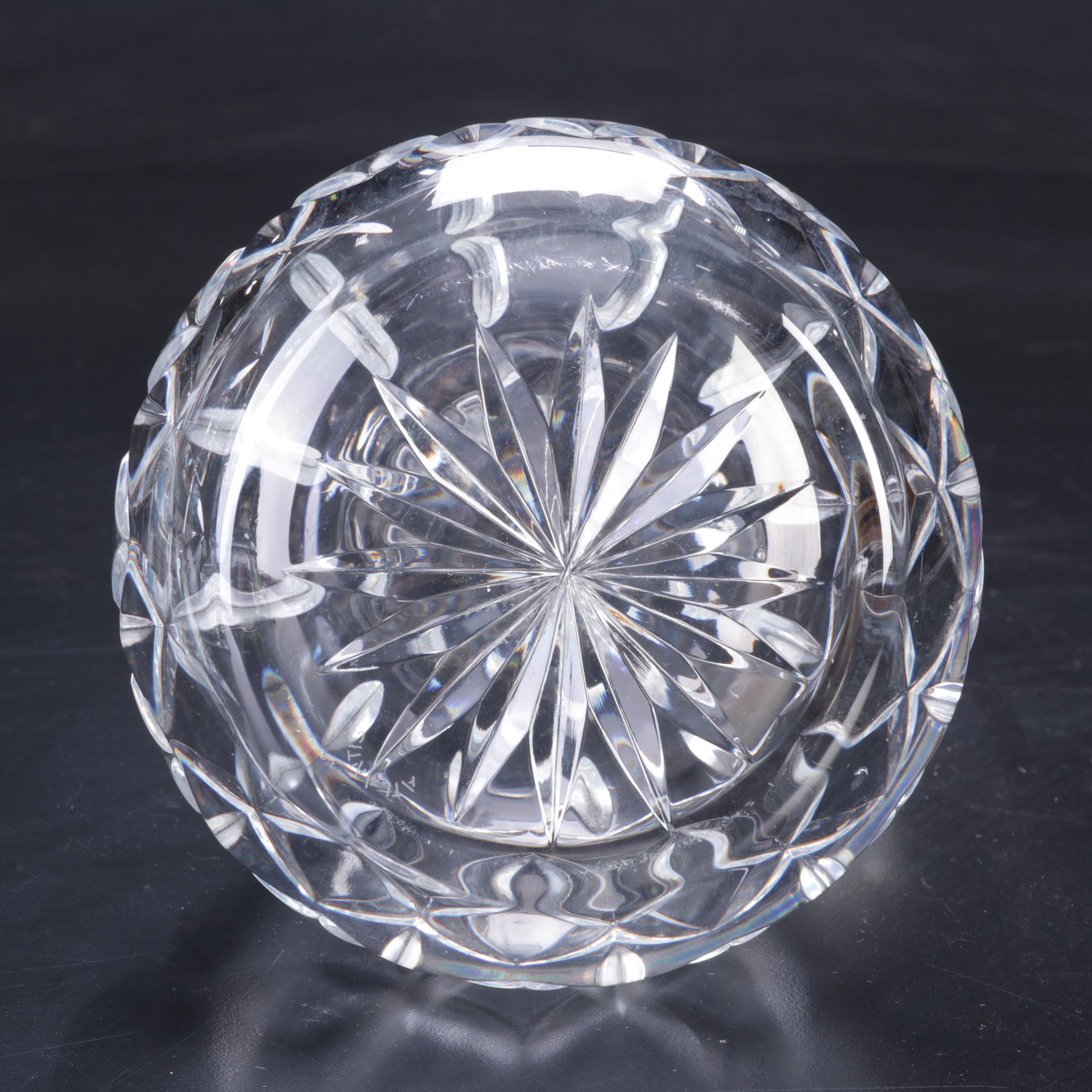 Swid Powell for Calvin Klein Stoneware Tray, Atlantis Crystal Decanter