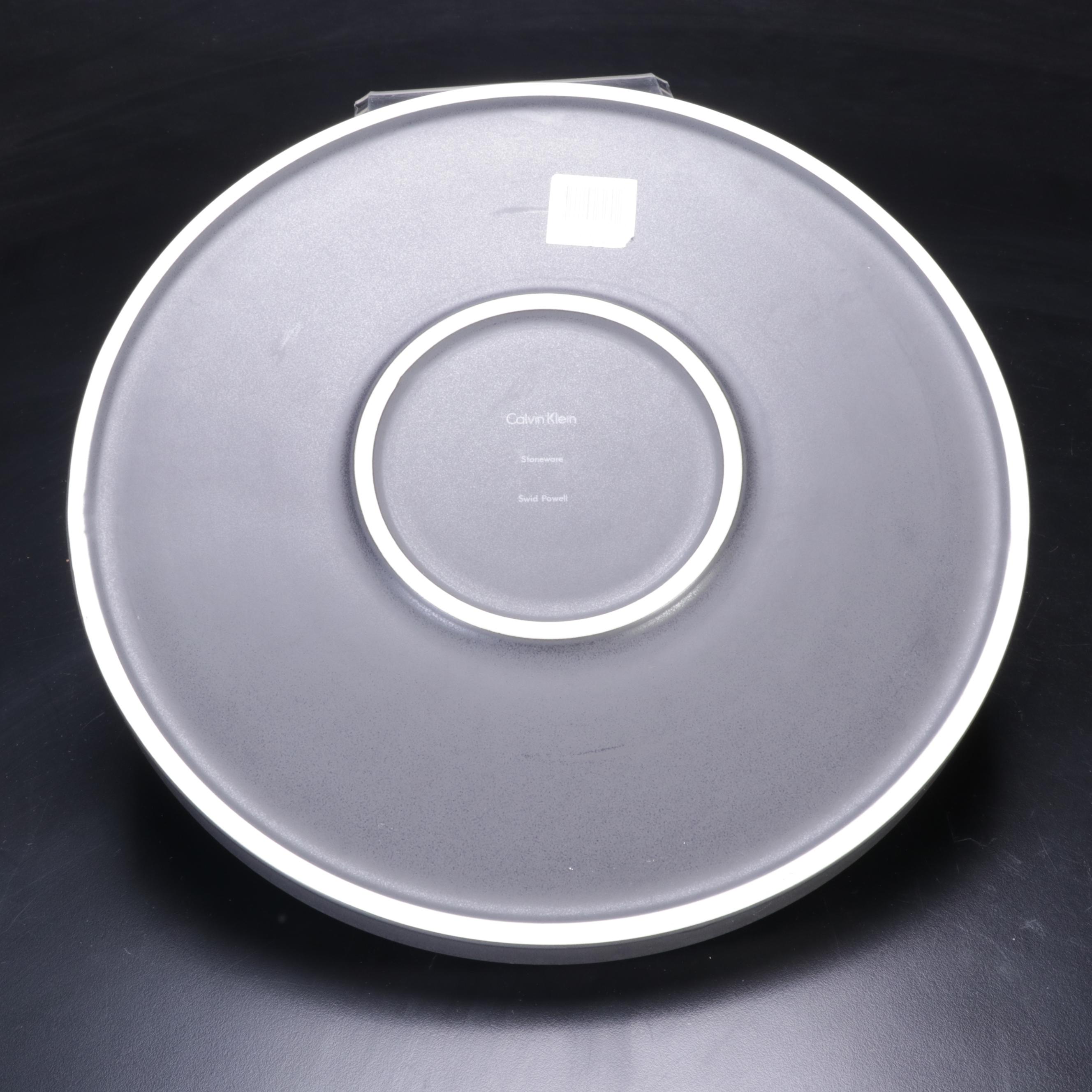 Swid Powell for Calvin Klein Stoneware Tray, Atlantis Crystal Decanter