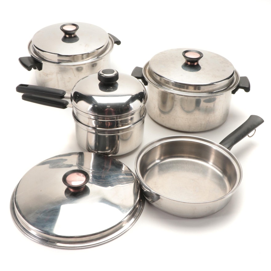 Duncan Hines  and Other Stainless Steel Pots and Pans, Mid to Late 20th Century