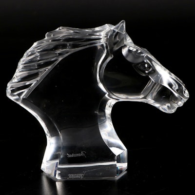 Baccarat Crystal Horse Head Sculpture