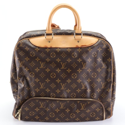 Louis Vuitton Evasion Travel Bag in Monogram Canvas and Vachetta Leather