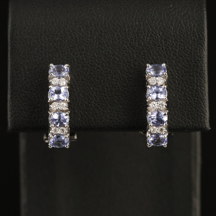 14K Tanzanite and Diamond Drop Earrings