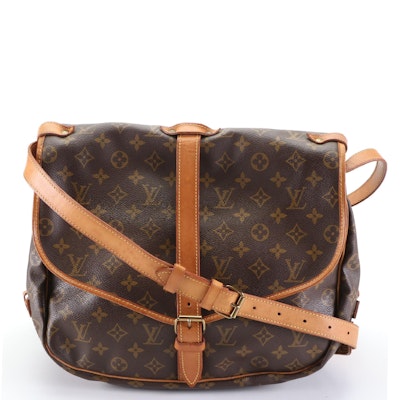 Louis Vuitton Saumur 35 Crossbody Bag in Monogram Canvas/Vachetta Leather