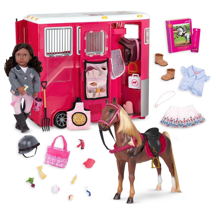 Our Generation Rashida with Horse and Trailer Accessory Set