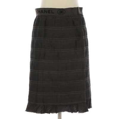 Chanel Linen, Cotton and Silk Blend Skirt with Ruffle Hem