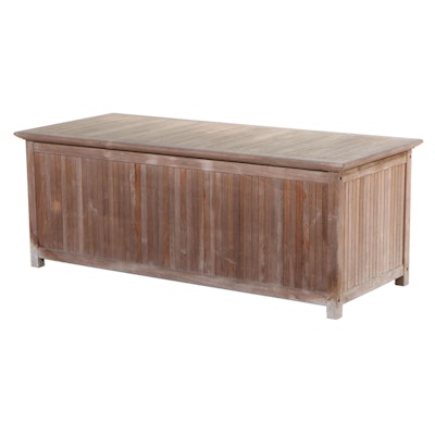 Teak Outdoor Storage Chest with Soft-Closing Hinge