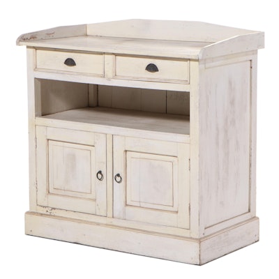 Country Style Distressed Painted Cabinet with Backsplash