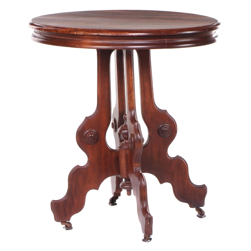 Victorian Oval Pine Center Table, Late 19th Century