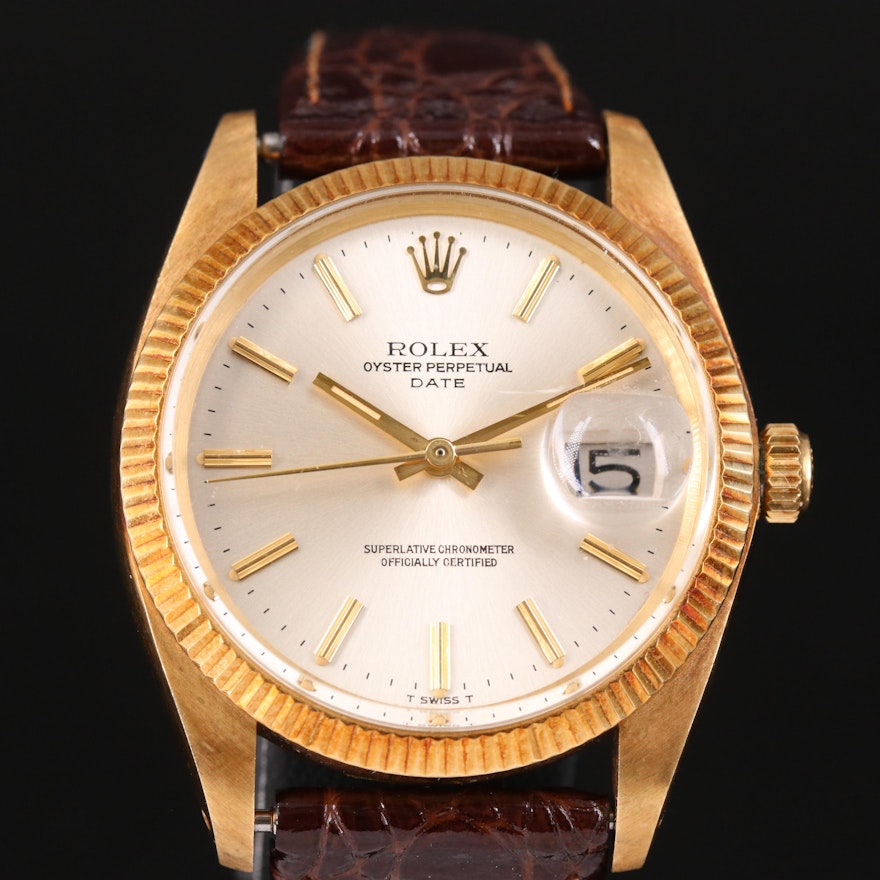 1979 14K Rolex Oyster Perpetual Date Wristwatch