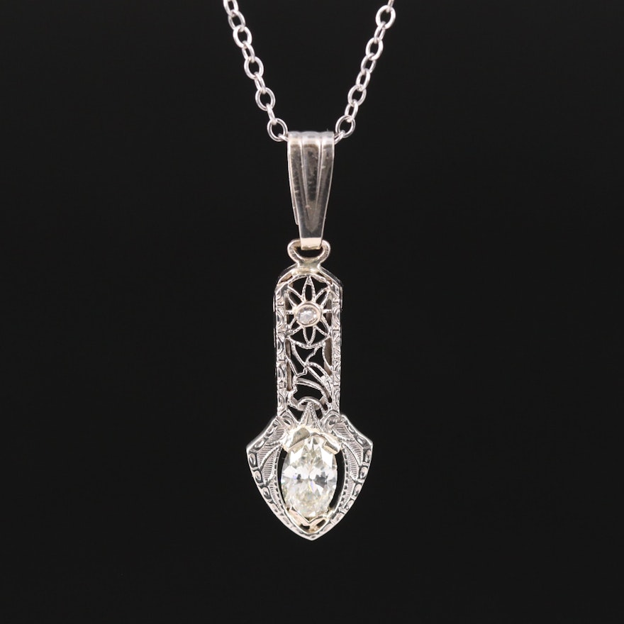 14K 0.73 CTW Diamond Pendant Necklace