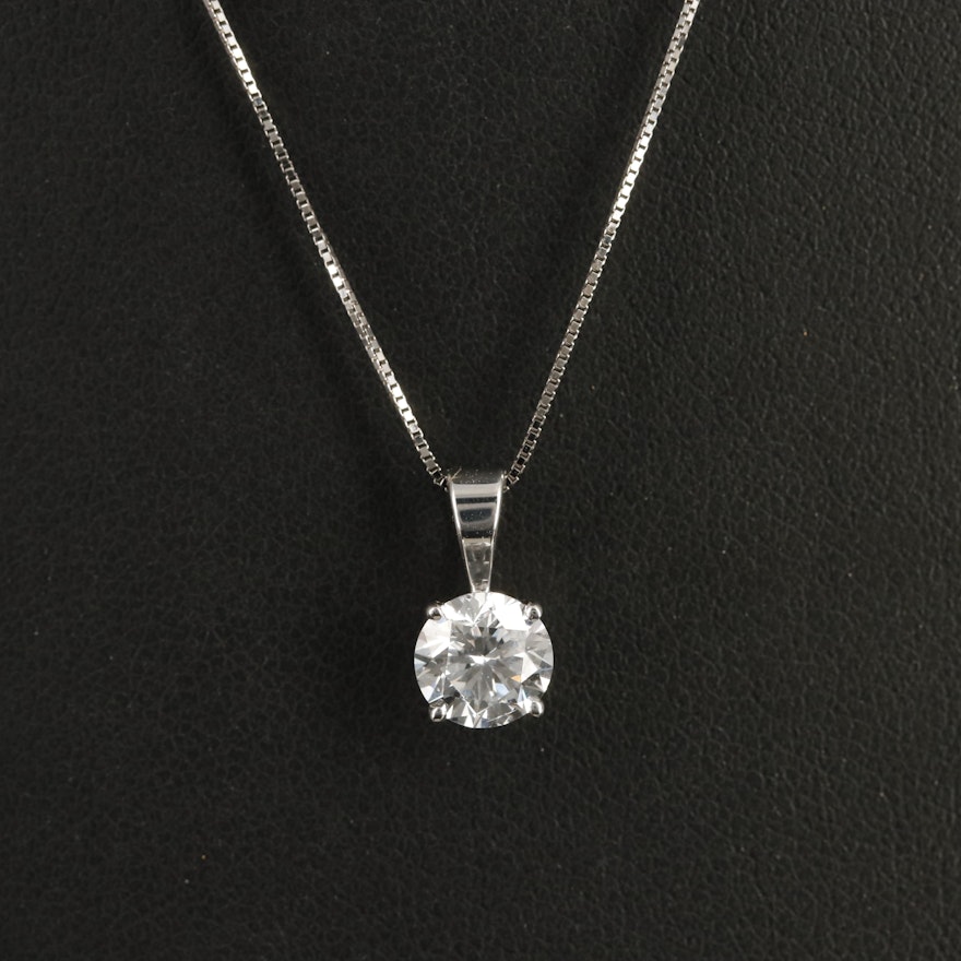 14K 0.90 CT Lab Grown Diamond Solitaire Necklace