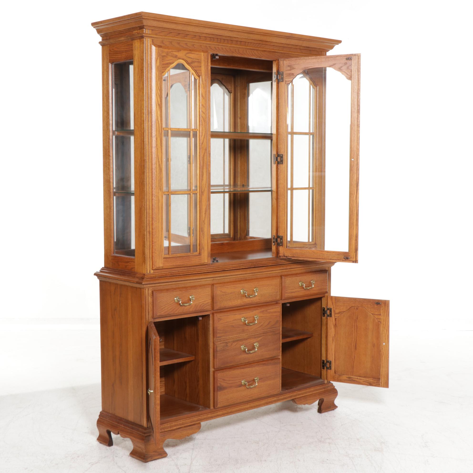 American Drew Oak Illuminated China Late 20th Century EBTH