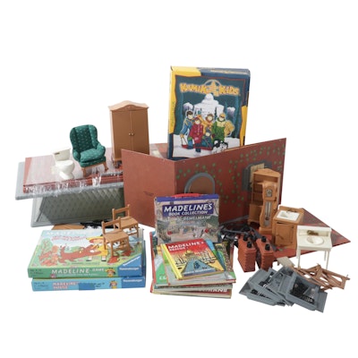 Madeline Dollhouse with First Edition Books and Other Games