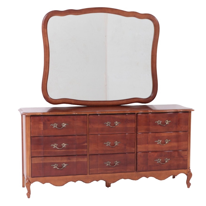 Broyhill French Provincial Style Maple Dresser with Mirror