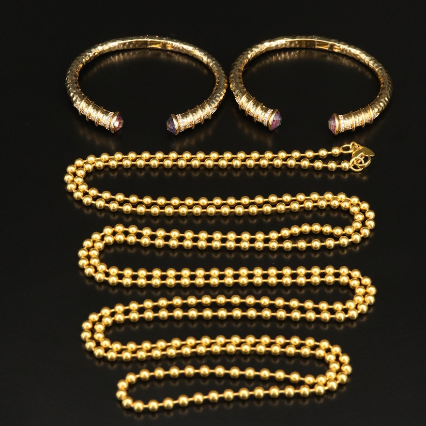 Hammered Torques and Bead Necklace