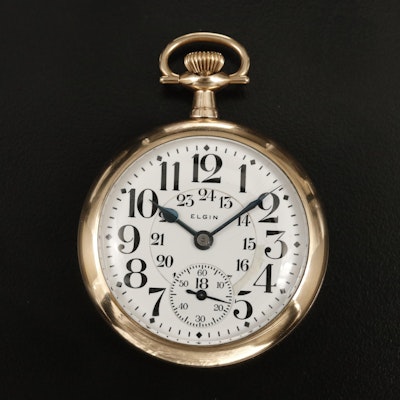 1920 Elgin Father Time Gold-Filled Pocket Watch