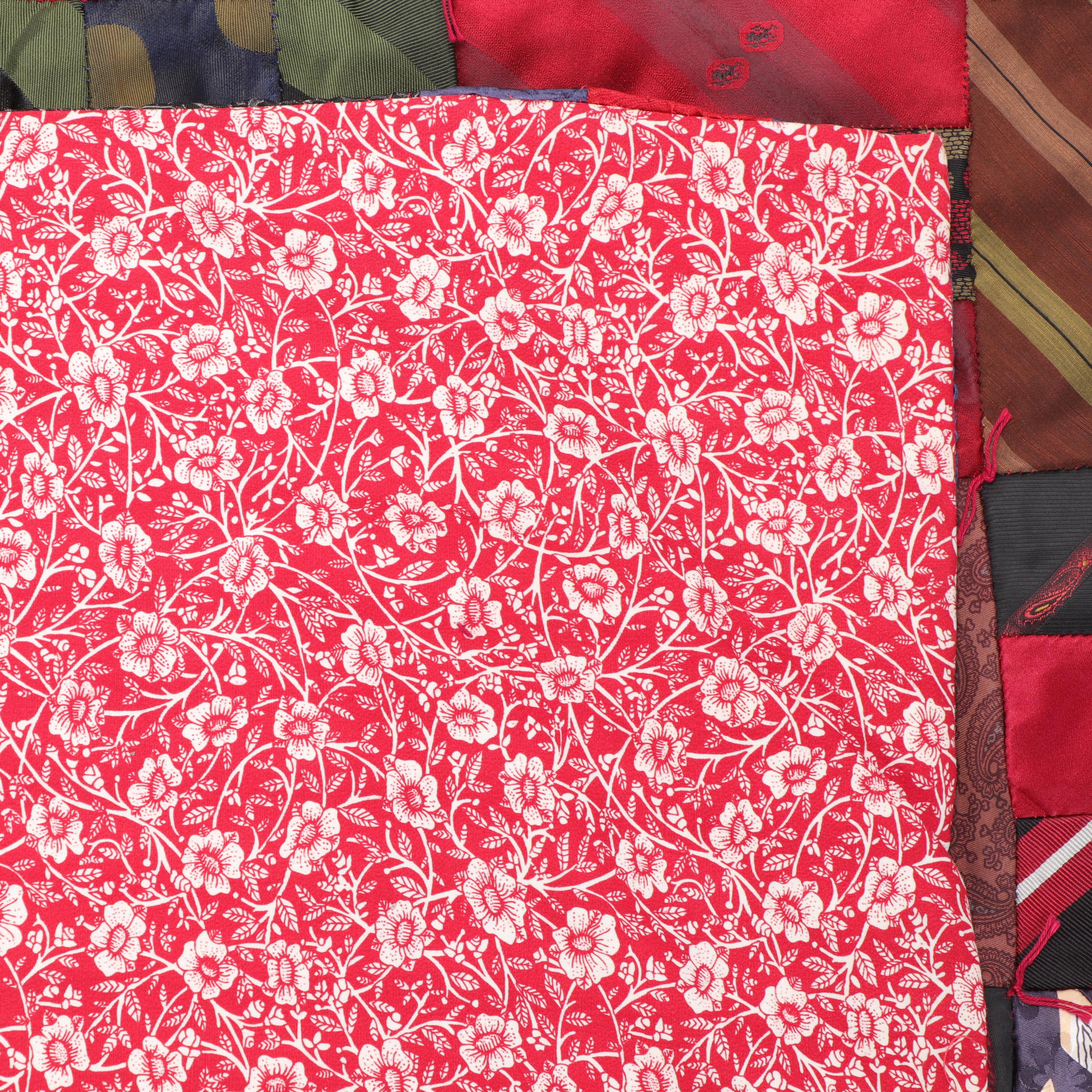 HandTied "Rail Fence" Patchwork Quilt with "Hit or Miss" Pieced Quilt