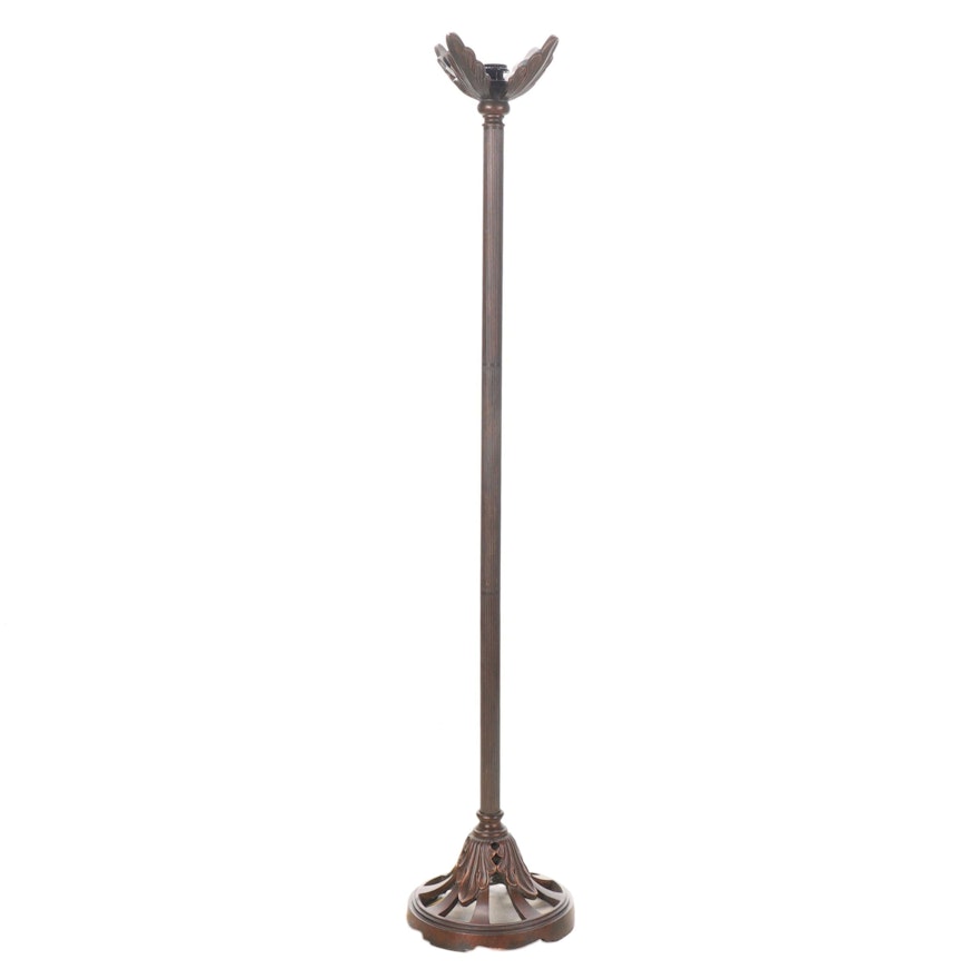 Neoclassical Style Cast Metal Torchiere Floor Lamp