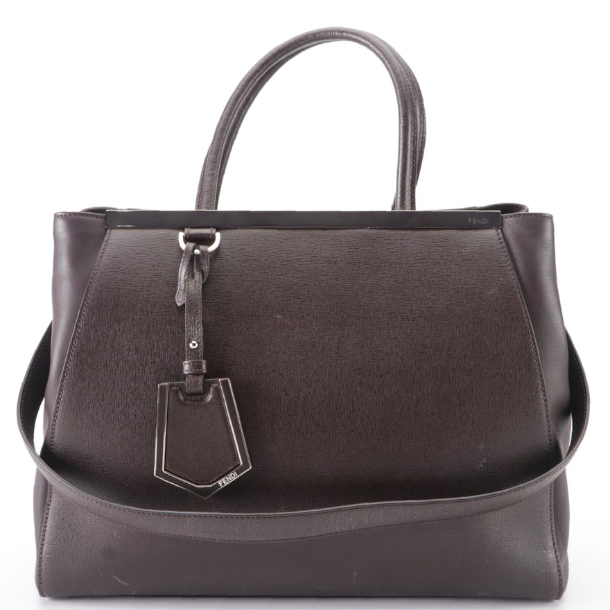 Fendi 2Jours Two-Way Handbag in Caffe Noir Leather