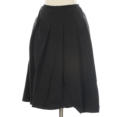 Prada Gathered Black Skirt with Raw Edge Waistband