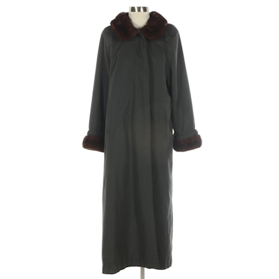 Overcoat with Mink Fur Trim and Braided Detail