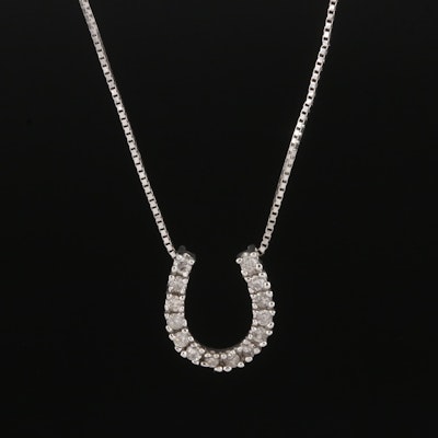 10K 0.25 CTW Diamond Horseshoe Necklace