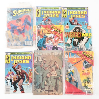 Marvel and D.C. Comic Books With Superman, Indiana Jones First Editions, More