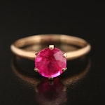 10K Rose Gold Ruby Solitaire Ring