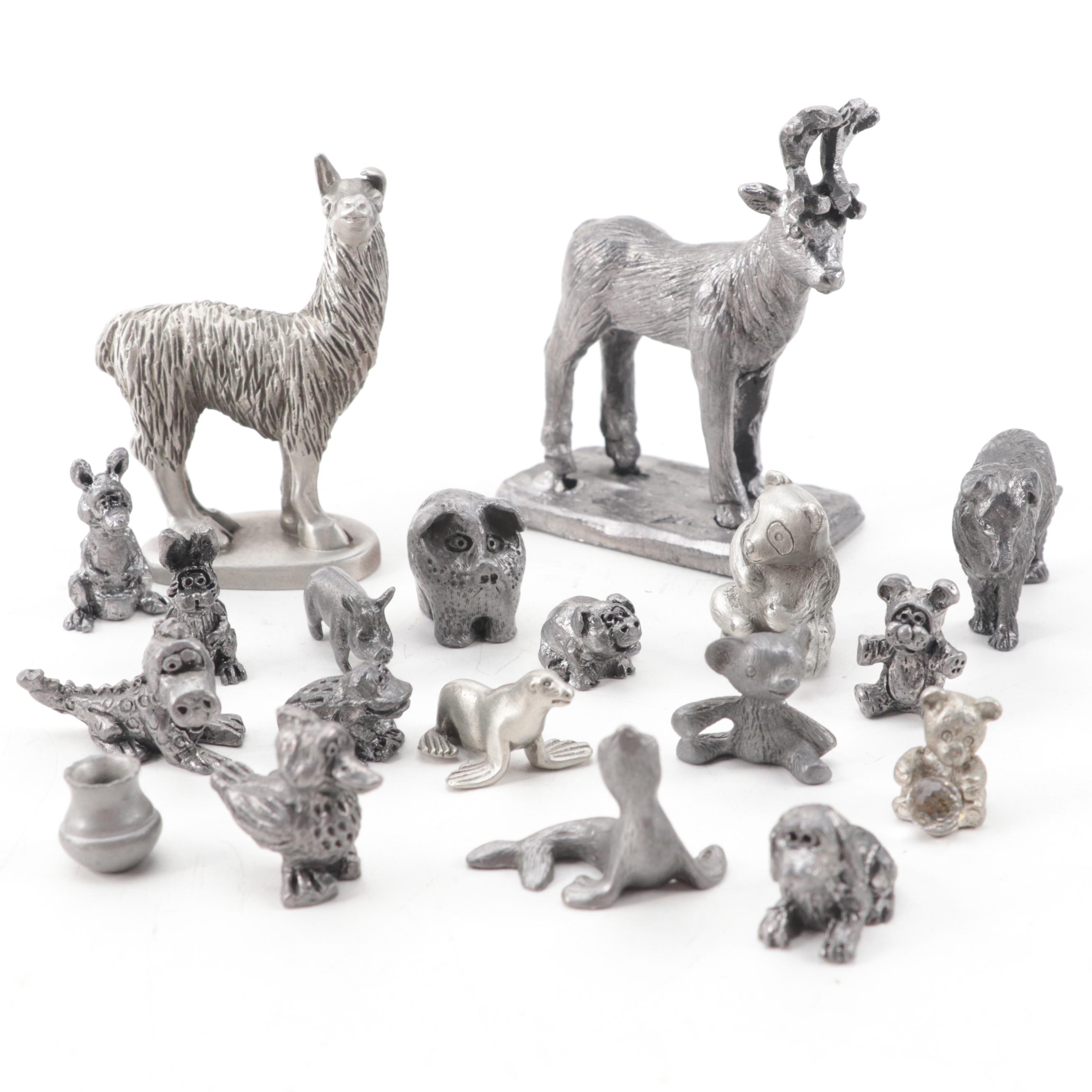 Hudson and Other Pewter Animal Figurines EBTH