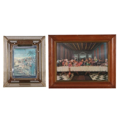 Lentograph of "The Last Supper" and Hologram of the Birth of Christ