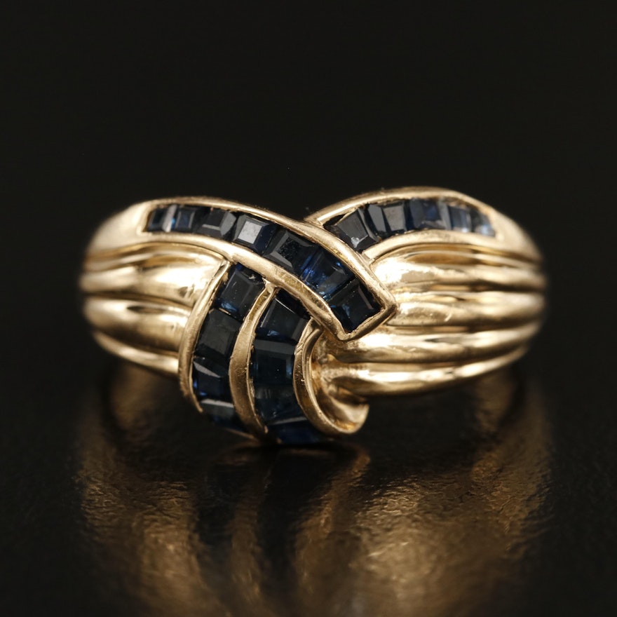 14K Sapphire Knot Ring
