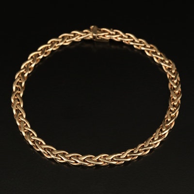 14K Wheat Chain Bracelet