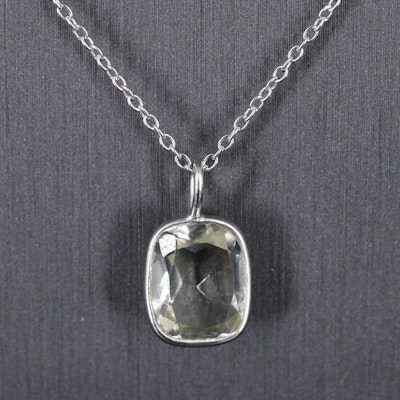 Sterling Silver Pendant Necklace Featuring Amethyst