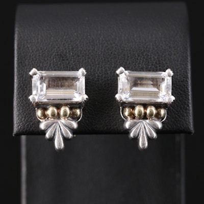 Caviar by Lagos Sterling Topaz Earrings with 18K Accents