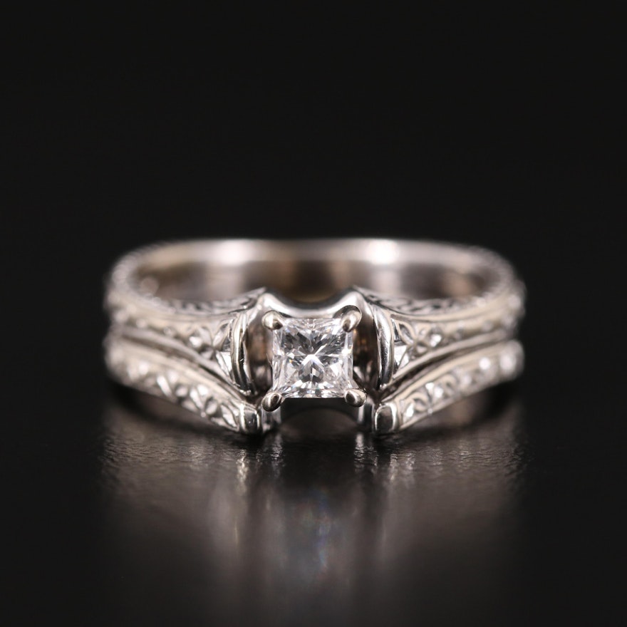 Simon G. Jewelry 14K 0.30 CTW Diamond Foliate Patterned Ring