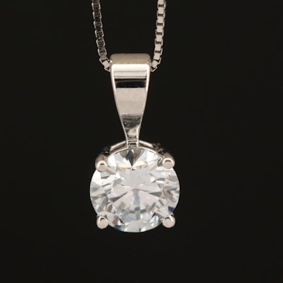 14K 0.67 CTW Lab Grown Diamond Solitaire Pendant Necklace