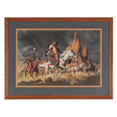 Frank McCarthy Offset Lithograph "Navajo Ponies for Comanche Warriors"