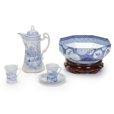 Japanese Porcelain Octagon Bowl and Nippon Chocolate Set