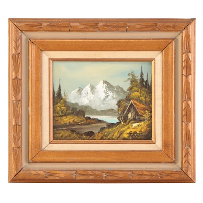 G. Whitman Landscape Oil Painting, Late 20th Century