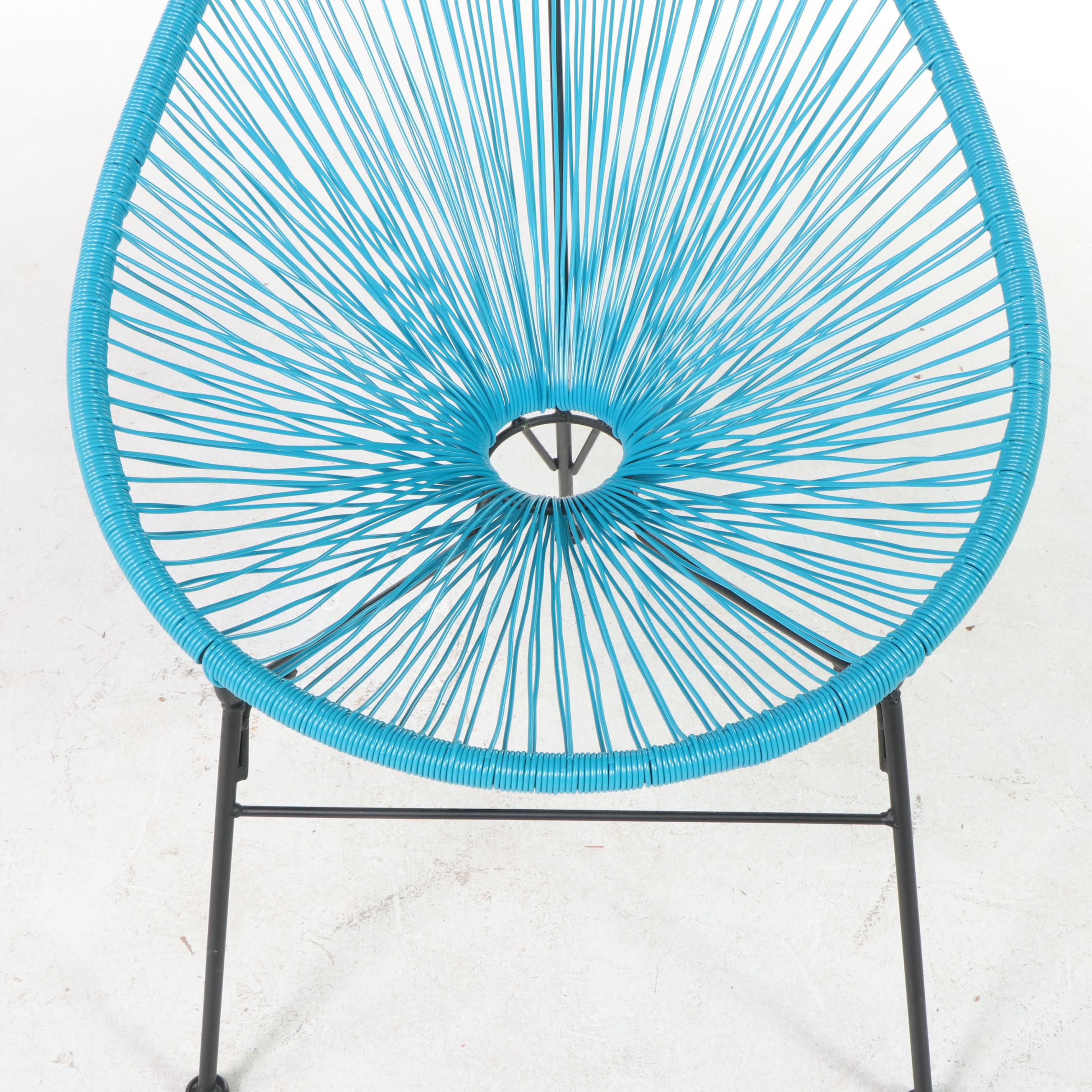 Modernist Style Iron and Vinyl Cord Indoor/Outdoor Lounge Chair EBTH