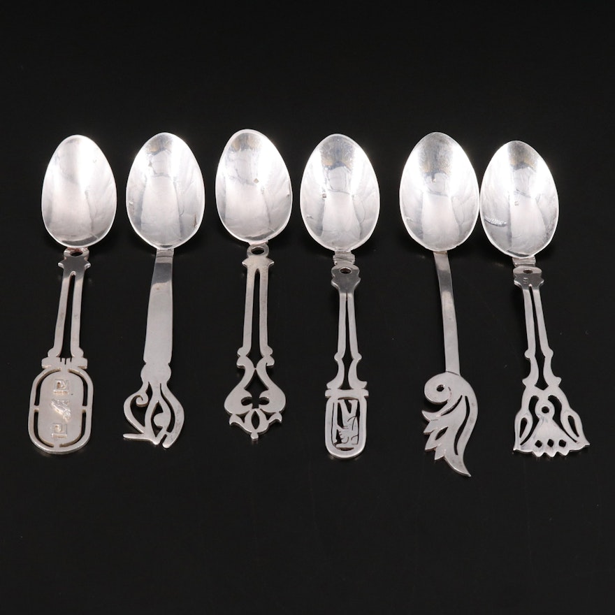 Egyptian 800 Silver Demitasse Spoons