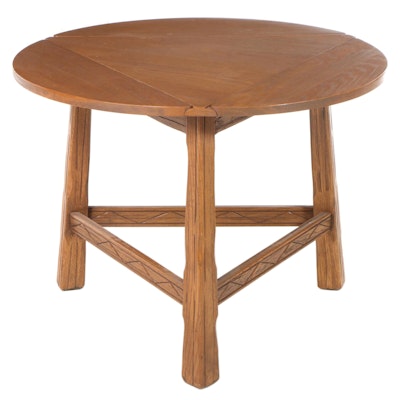 American Primitive Style Oak Handkerchief Table