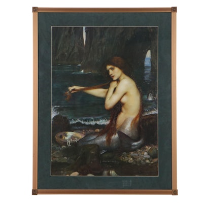 Offset Lithograph After John William Waterhouse "A Mermaid," Late 20th Century