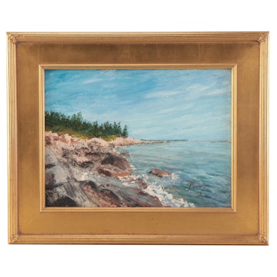 Nancy Pendery Oil Painting "Pemaquid Shoreline"