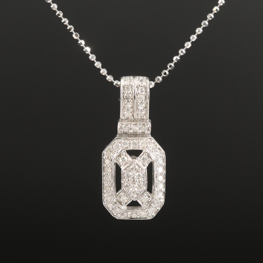10K 0.29 CTW Diamond Pendant on 14K Chain Necklace