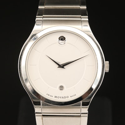Movado Quadro Stainless Steel Wristwatch with Date