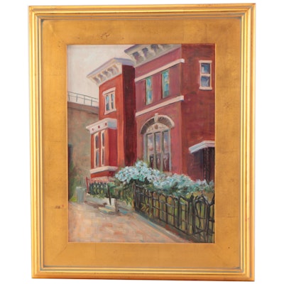 Nancy Pendery Oil Painting of Italianate Style Building "5th Street, Cov."